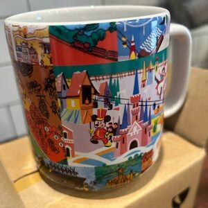 Disney Parks 2026 Vintage Park Maps & Brochure Icons Castle Coffee Mug 15 Oz New